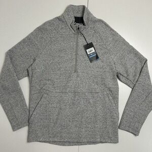 IBKUL Pullover Mens Small Gray 1/4 Zip Lightweight Performance Layer Top Golf